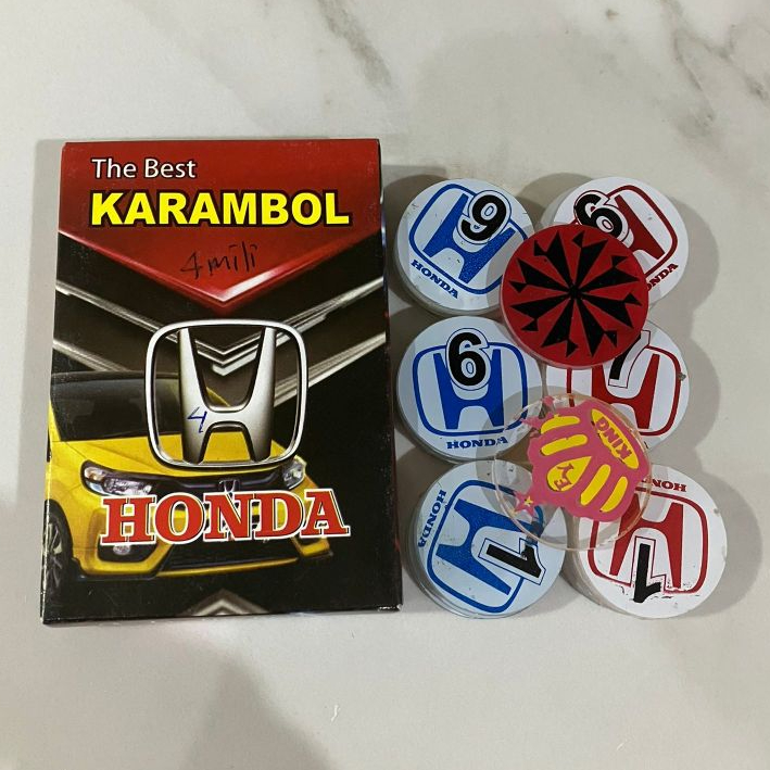 Biji Karambol Tebal 4 mm Motif Honda / Random | Koin Krambol Satu Lapis Original | Keping Kerambol 4