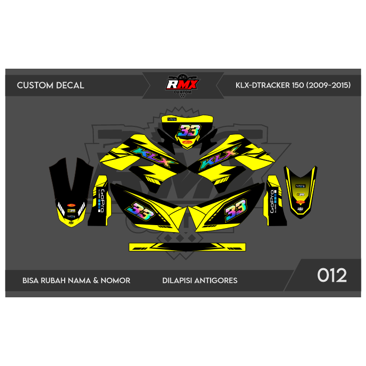 DECAL STICKER KLX 150 S/L (012) DEKAL STIKER DTRACKER 150 LAMA FULLBODY 2009 2010 2011 2012 2013 201