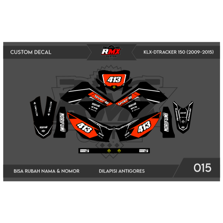 DECAL STICKER KLX 150 S/L (015) DEKAL STIKER DTRACKER 150 LAMA FULLBODY 2009 2010 2011 2012 2013 201