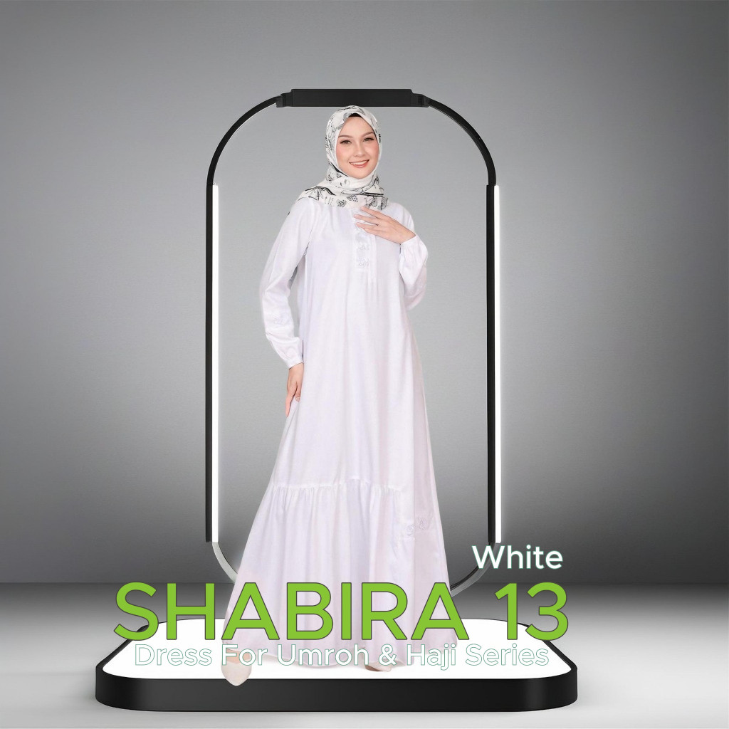 BAJU  GAMIS HAJI UMROH WANITA SEPLY SHABIRA 13 WHITE / BAJU GAMIS WANITA UNTUK UMROH DAN HAJI