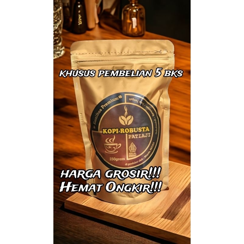 

paket 5 bungkus|| kopi robusta PATIAJI ||asli gunung slamet