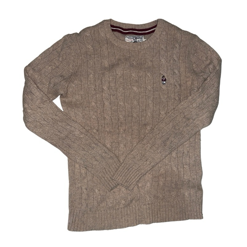 TEENIE WEENIE BROWN CABLE KNIT