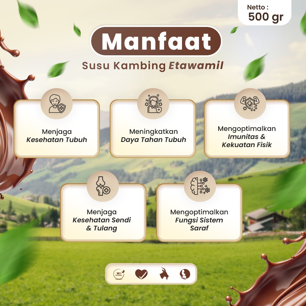 

BgKr Etawamil Susu Kambing Etawa Bubuk - Rasa Cokelat Enak Sehat Halal BPOM 500 gram
