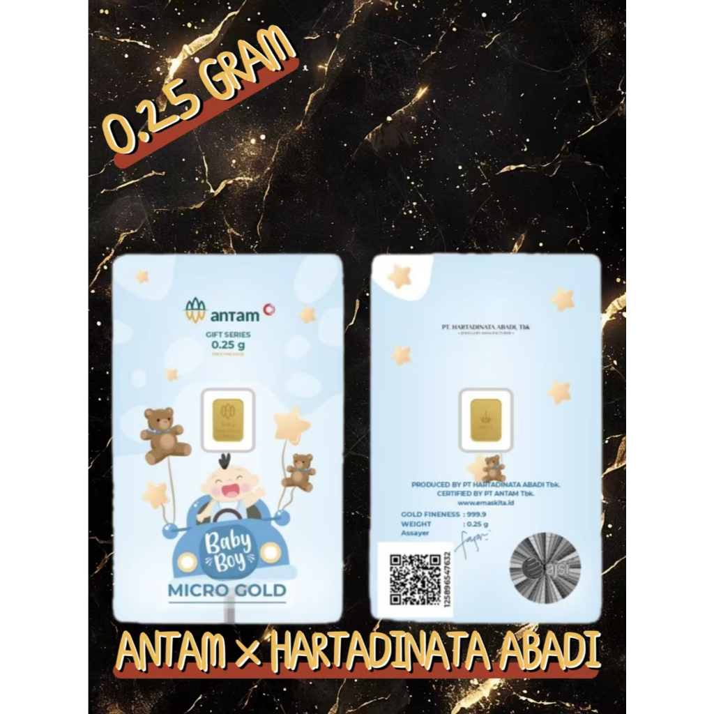 Gold Logam Mulia Antam Press ( LM ) 0.25Gram 0.25GR Baby boy Series