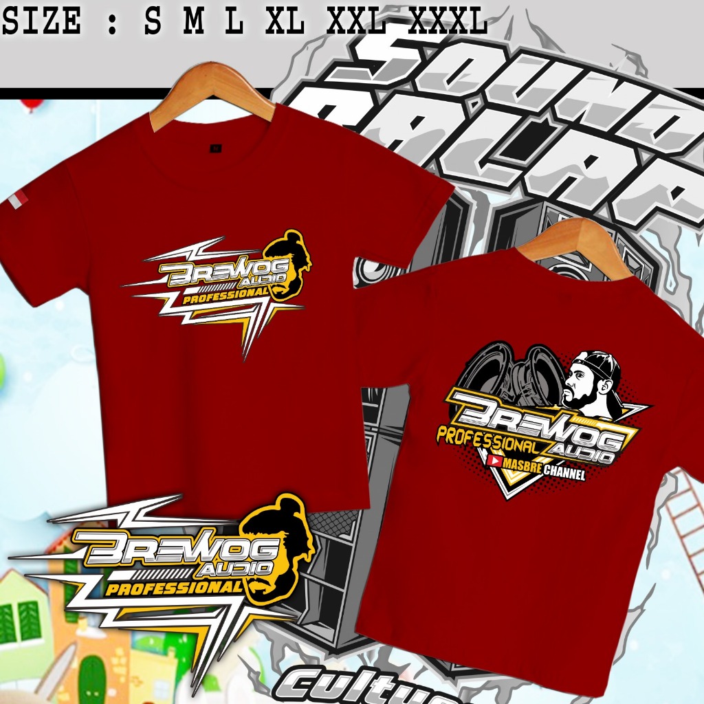 T-shirt / Kaos Distro Anak-anak Brewog Audio A3 BISA CUSTOM NAMA Laki-laki dan Perempuan Terlaris Vi