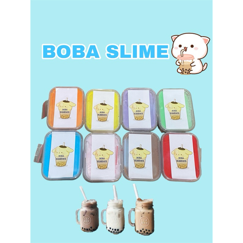 SLIME MAINAN SLIME TOFU BOBA ICE BOBA SLIME 200ml AROMA WANGI BOBA BONUS SLIME ACTIVATOR TOFU SLIME