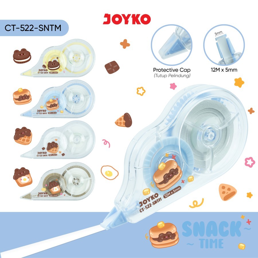 

Tipe X / Pita Koreksi Correction Tape Joyko CT-522 SNTM Snack Time