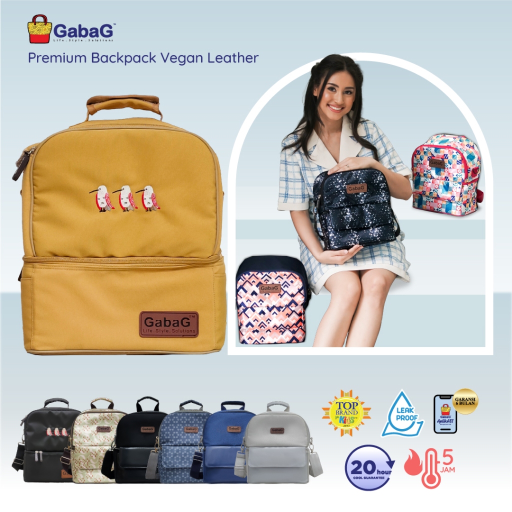 GabaG Tas Asi - Cooler Bag - Backpack Sling Double Compartment | Tas Bekal | tas bayi | Diaper Bag