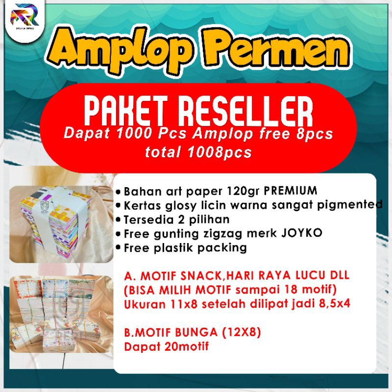 

amplop permen paket reseller 1000pcs bebas pilih motif