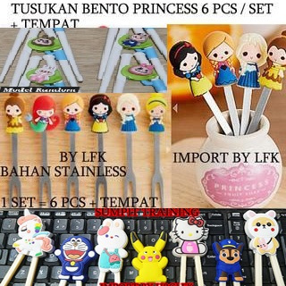 IMPORT TUSUK GARPU ANAK KARAKTER KITTY LABUBU BENTO TUSUKAN SUMPIT BUAH SAYUR BEKAL LUNCH ANAK DEKOR