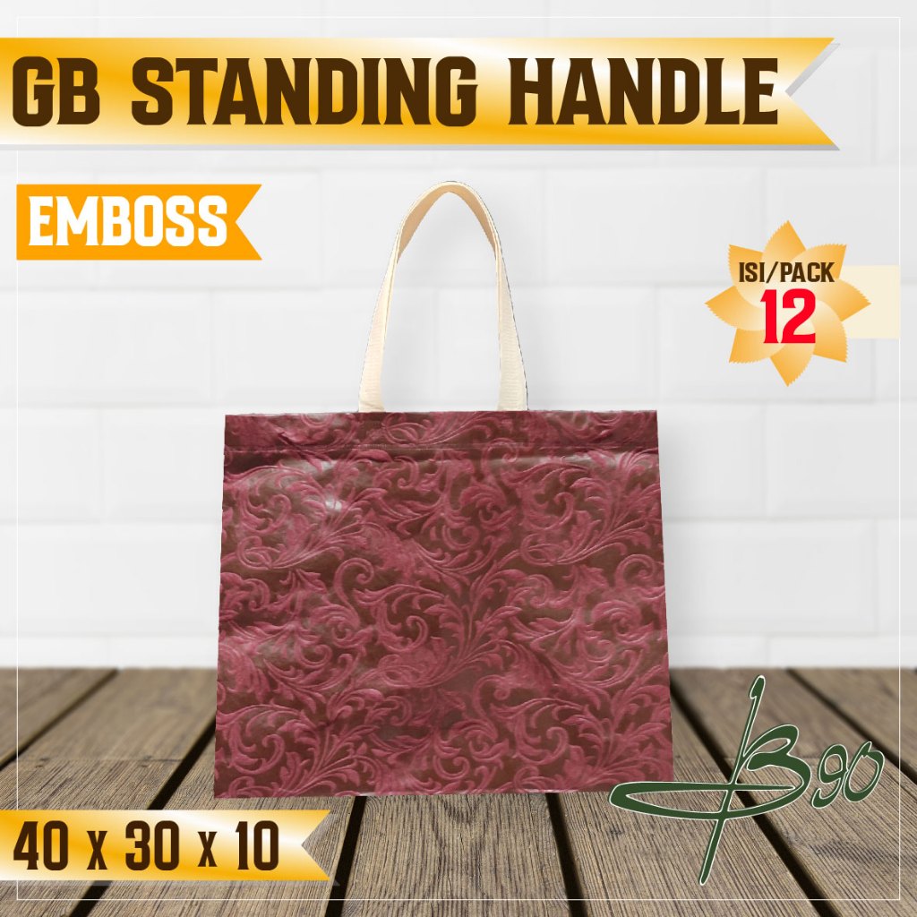 

RB Tas Kain Goodie Bag Embos 40x30 Tas Spunbond Tas Souvenir 12pcs