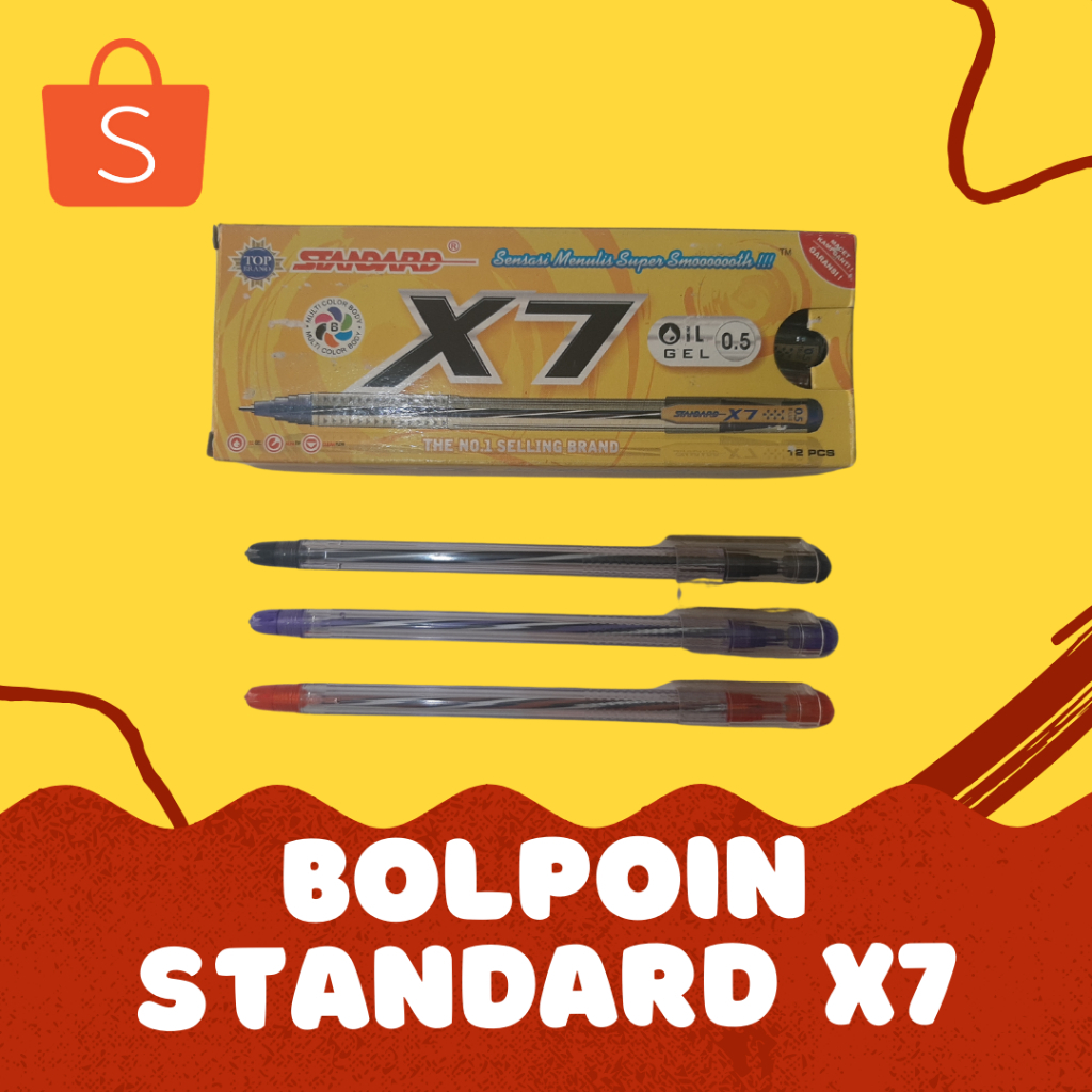 

Pulpen / Bolpoin Standard X7 Warna Biru, Hitam, Merah