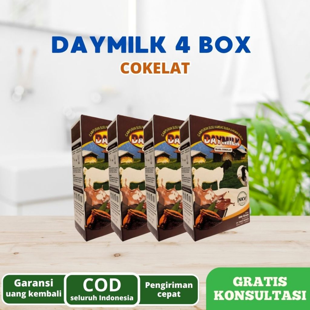 

Daymilk Cokelat| Susu Kambing Etawa Atasi pernafasan & Persendian - 4 Box
