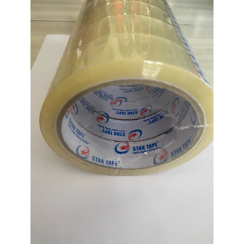 

6 pcs star tape isolasi bening 1 inch x70meter lakban khusus laundry dll