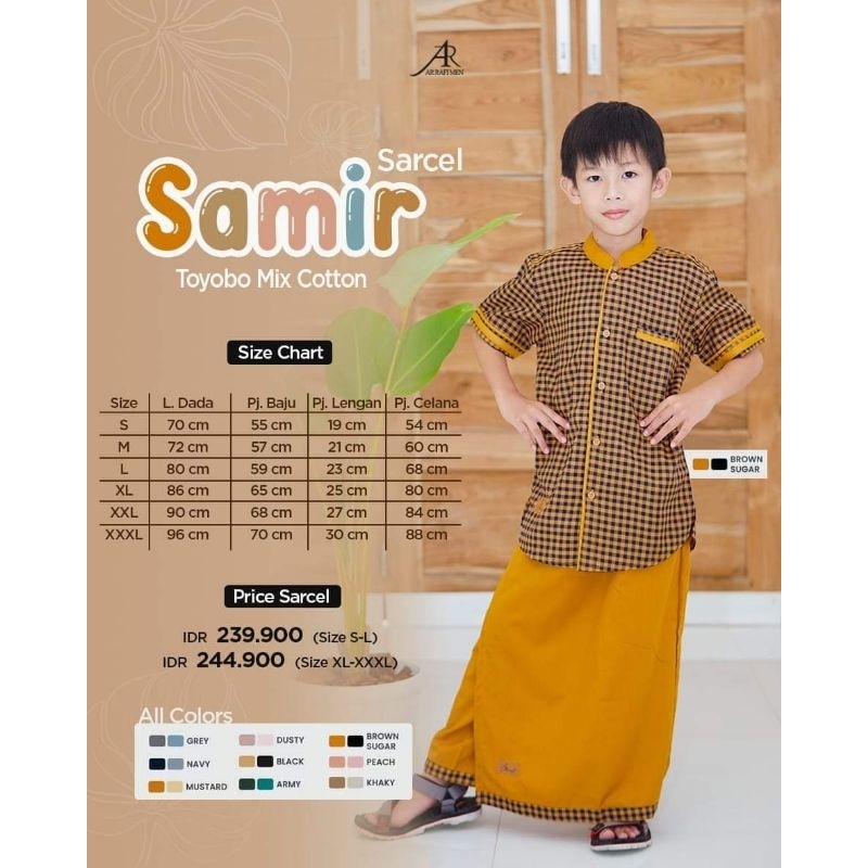 Samir Sarcel by Arrafi ORI One set Sarung Celana Anak Cowok