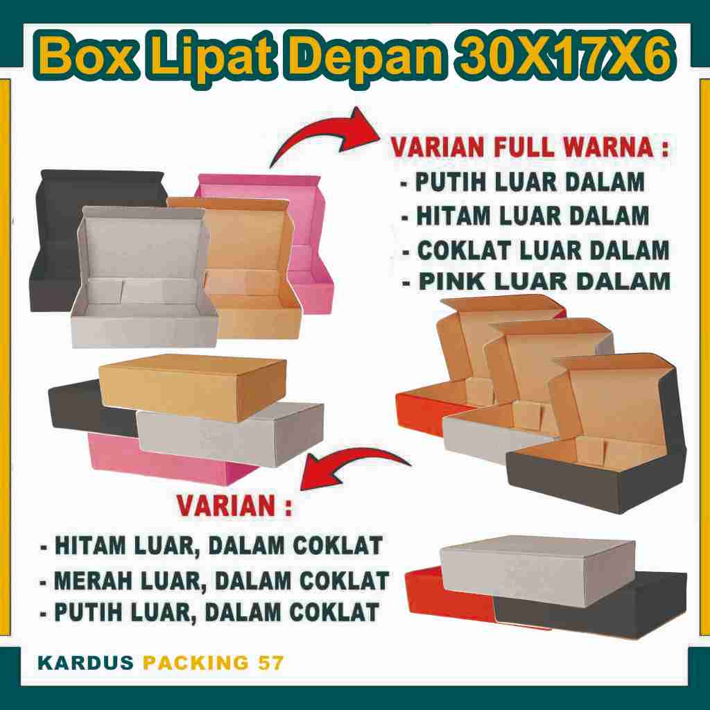 

( PAKET 5 PCS ) Box 30x17x6 cm / Box Lipat Depan/ Box Hampers