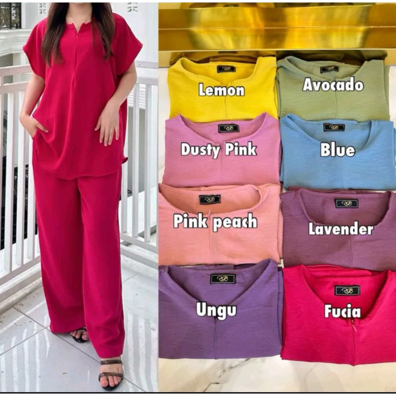 Setelan Celana Panjang Lengan Pendek Wanita RGB Original