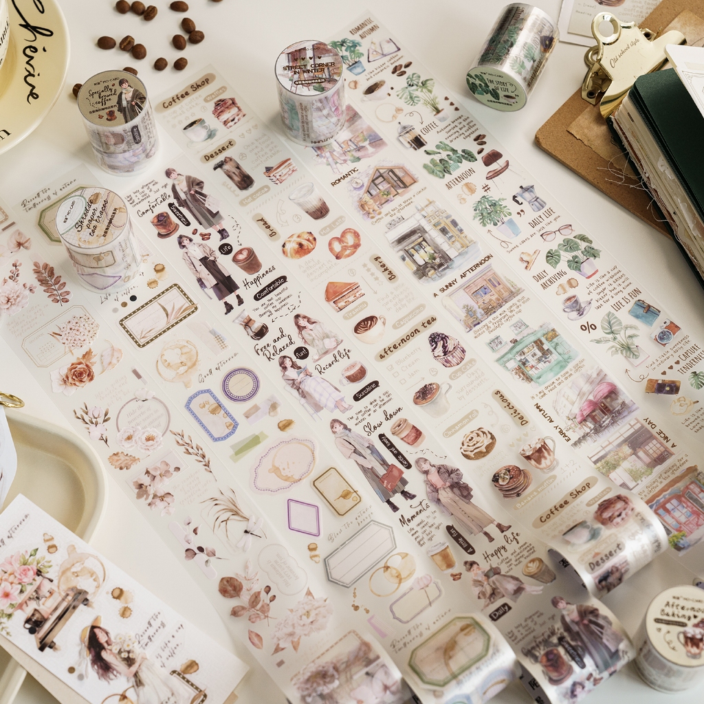 

Washi Tape 50mmx2m Pet Matte Seri Kedai Kopi di Sudut Jalan Sticker Aesthetic Dekorasi Journal Vintage Retro Scrapbook Jurnal Stiker Selotip