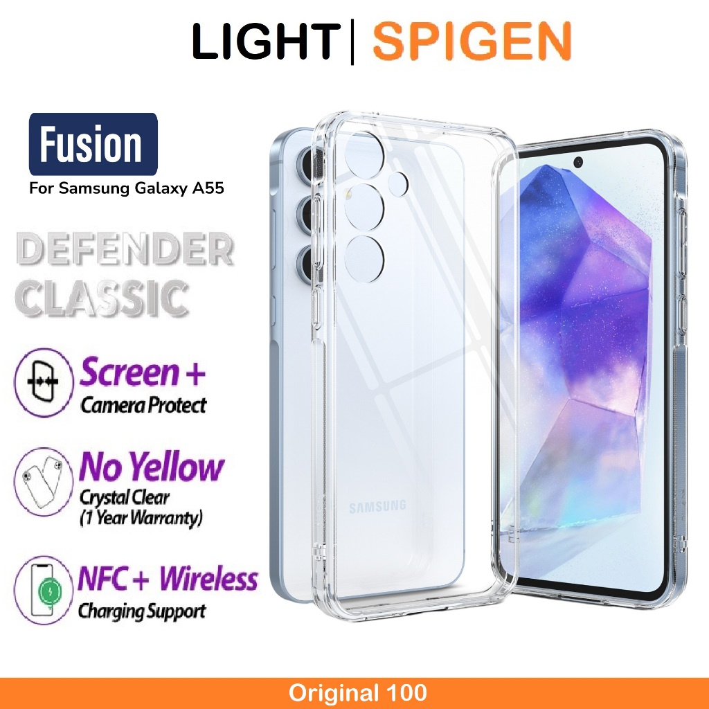 SPIGEN Case BENING SAMSUNG A55 A35 A16 A56 A35 A26 A15 A14 A13 A06 A53 A73 Casing Anti Kuning Produc