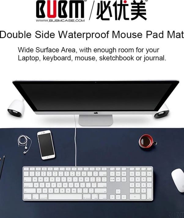 MURAH MERIAH Triple W 9x45cm Leather Mousepad Big Game Desk Mat Keyboard Mouse Pad Besar Waterproof 