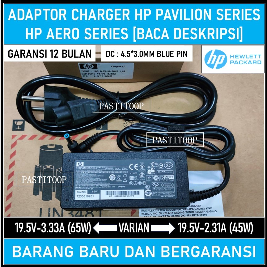 Adaptor Charger Original Laptop HP Pavilion Aero 13 original