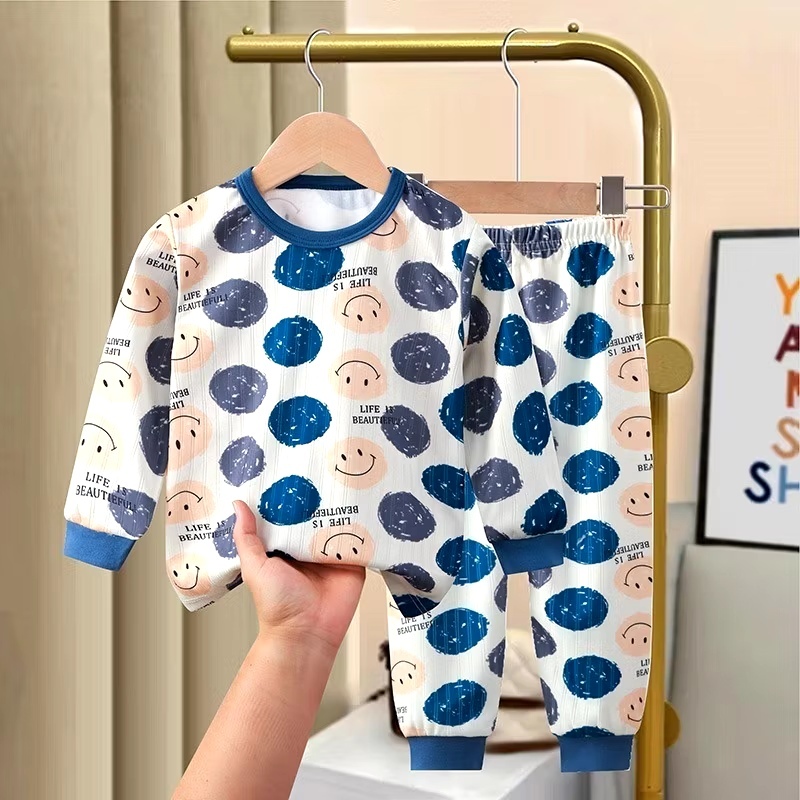 Baju Setelan Anak Baby Emot Smile Lengan Panjang BISA COD