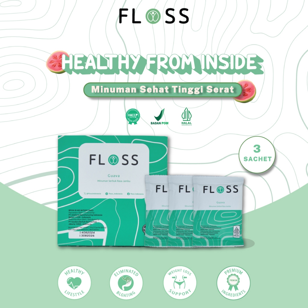 

Floss - Fiber Drink - Isi 3 Sachet