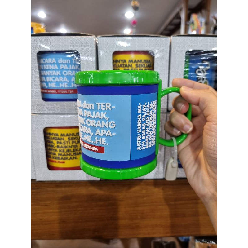 mug rubber 3d joger bali | oleh oleh khas bali | gelas plastik joger gelas kecil