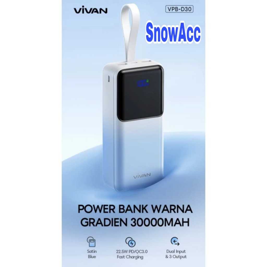 VIVAN VPB-D30 Power bank 30000mAh 22.5W QC PD LED