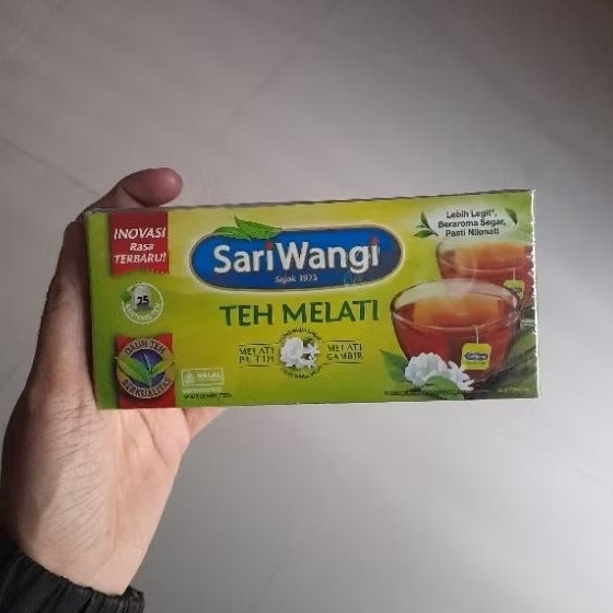 

Sariwangi sari wangi teh hijau / teh melati celup ( isi 25 ).