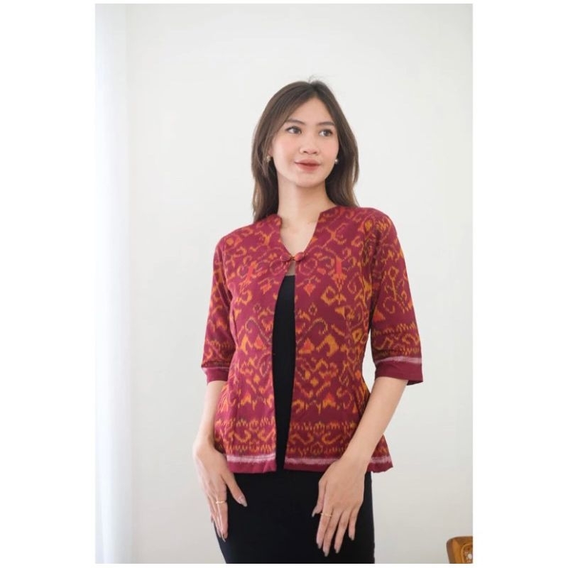 blazer endek / outer wanita casual kantor / acara formal / blazer wanita atasan lapis furing