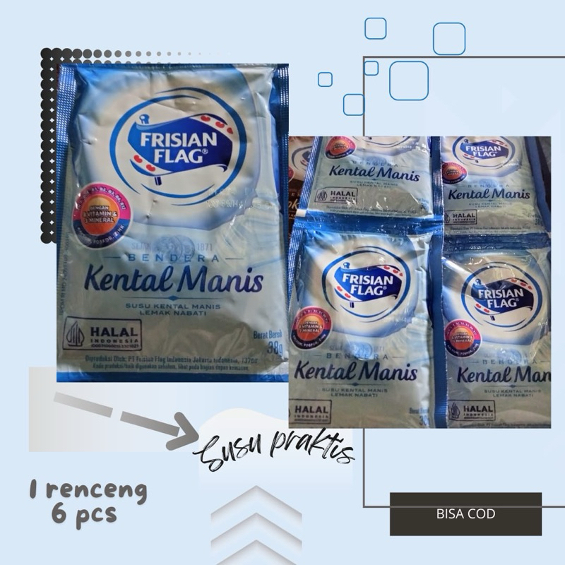 

susu kental manis bendera isi 1 renteng 6pc