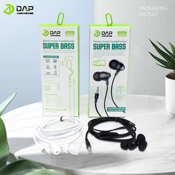 Headset DAP DH-F26 SUPER BASS Handsfree DAP DH-F26 SUPER BASS Earphone DAP DH-F26 SUPER BASS