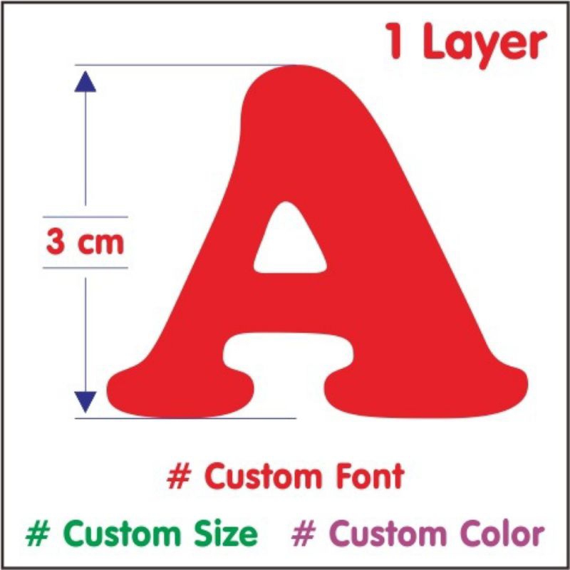 Huruf Abjad Flanel 3cm Pola Huruf Abjad Kain Flanel Serbaguna