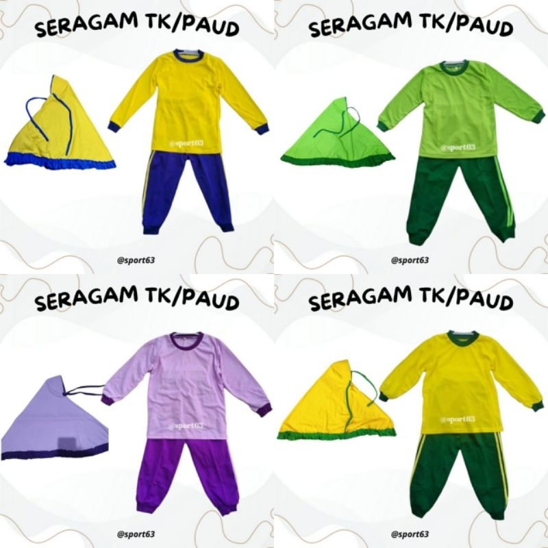 Seragam olahraga anak TK/Paud/Seragam olahraga anak paud lengan panjang/Seragam olahraga anak TK len