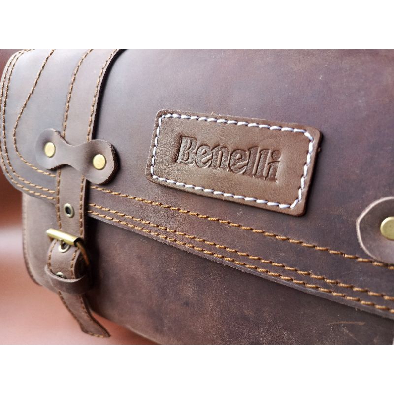 sidebag saddle bag benelli kulit sapi asli
