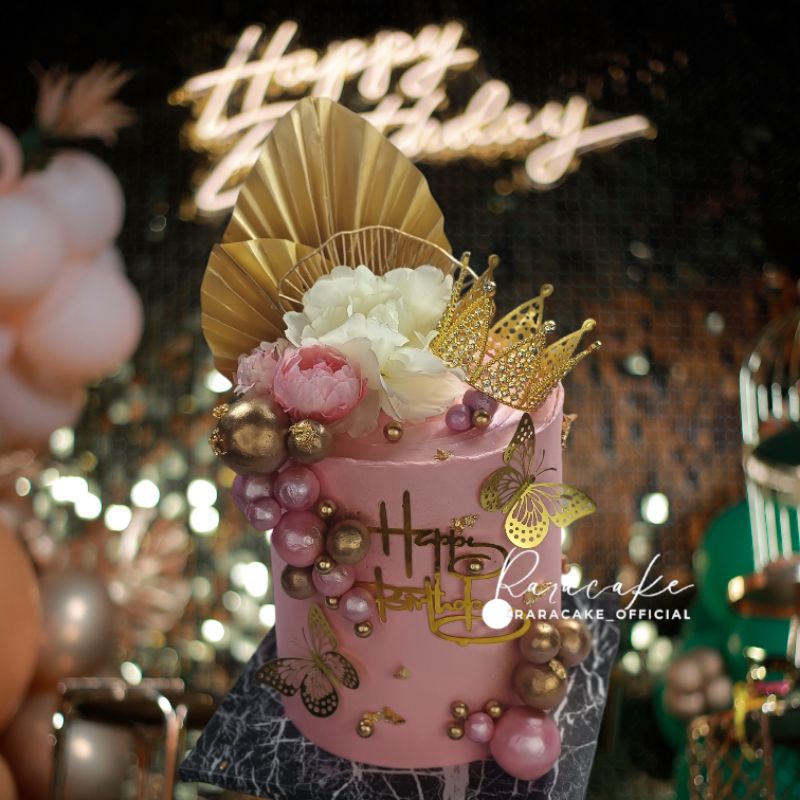 

cake crown rose gold