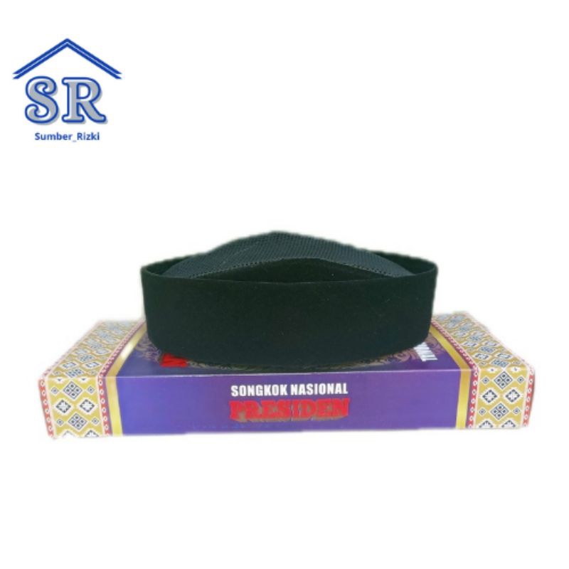 Songkok Susun Full Ac Pendek Peci Susun Hitam Full Ac Tinggi 5 cm/6 cm Kopiah Susun Bahan Bludru Hal
