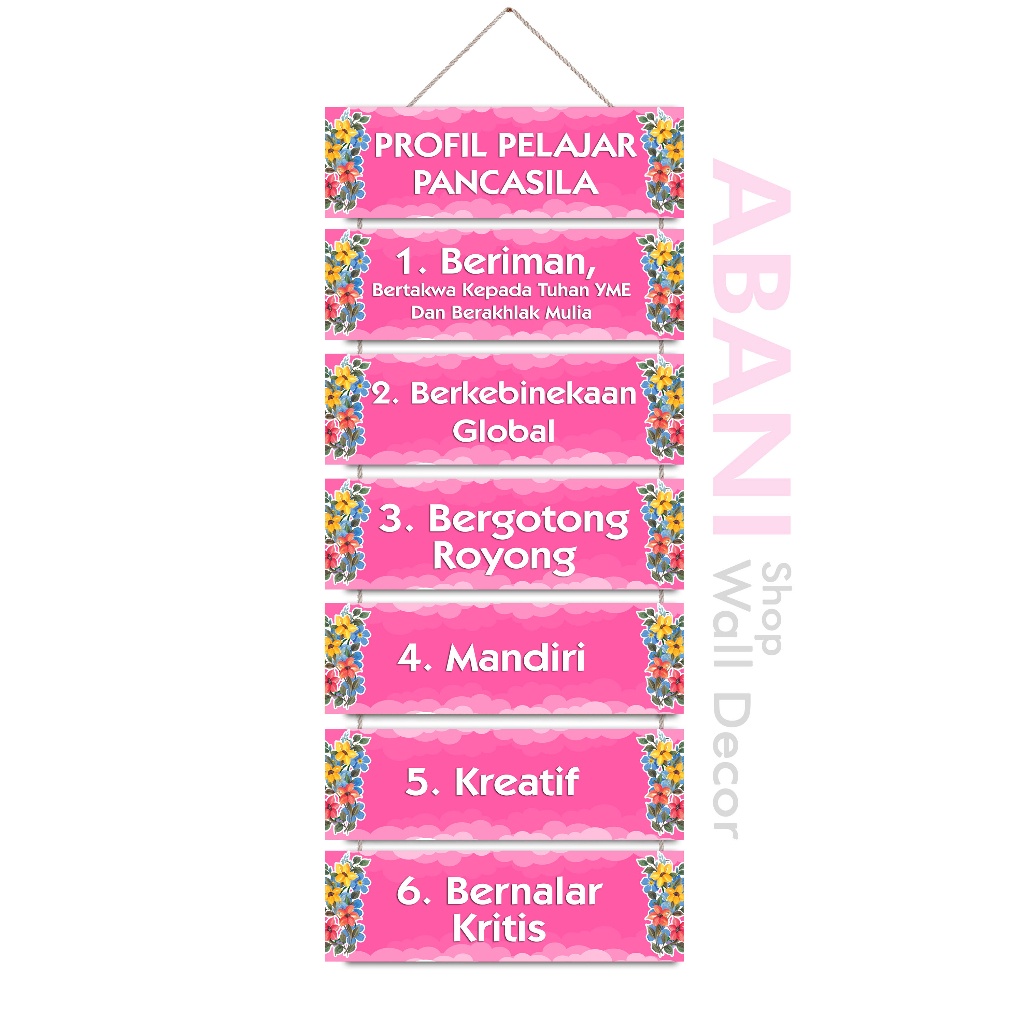Profil Pelajar Pancasila Hiasan Kelas TK SD SMP Dekorasi Dinding Kelas Profil Pelajar Pancasila