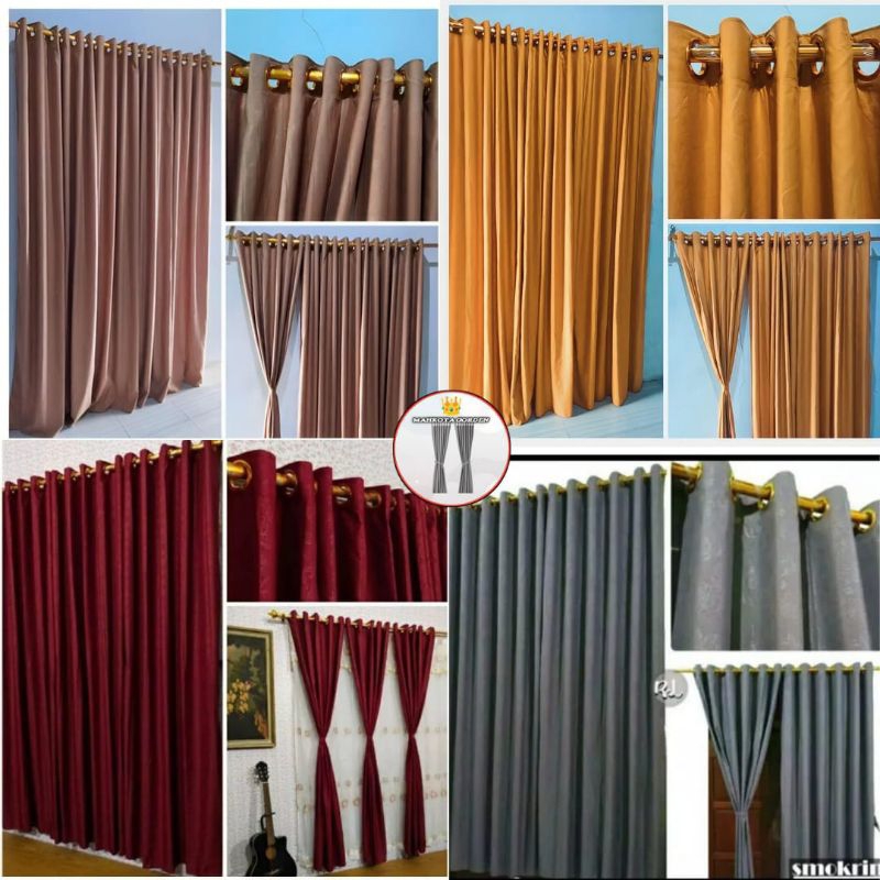 Gorden murah/gorden polos/gorden smokring/gorden estetik/ukuran tinggi 220 cm/gorden lobang-lobang/g