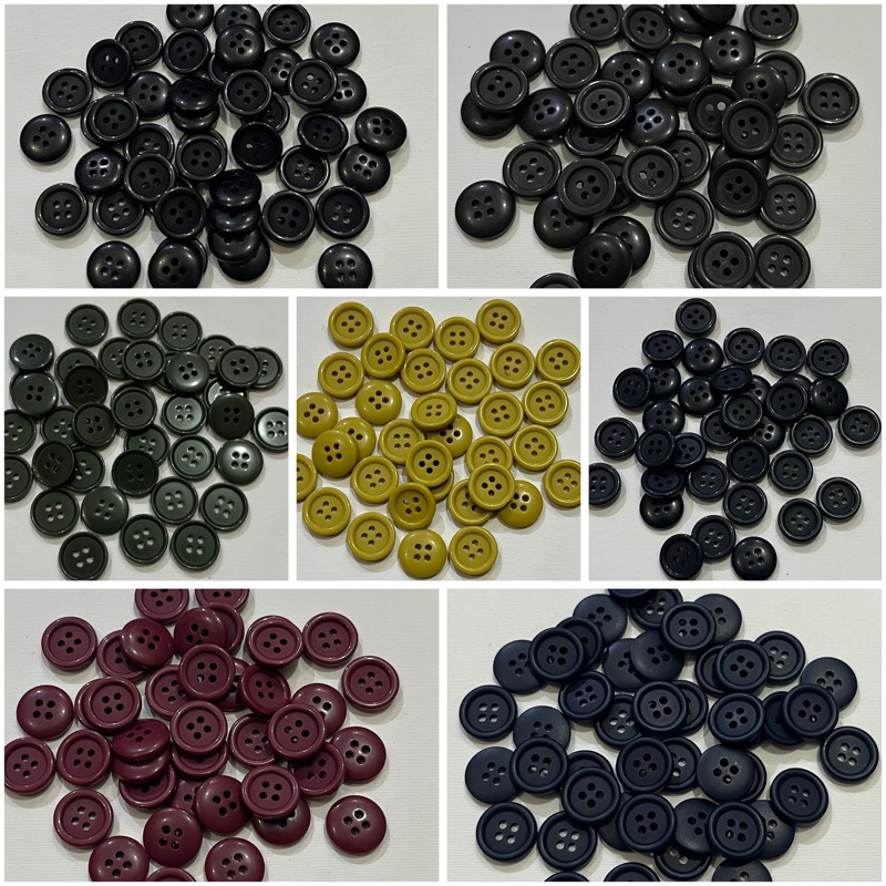 (LUSIN/GROSS) Kancing celana cargo ukuran 24L/1,5cm/15mm/tebal 2,5mm-3mm