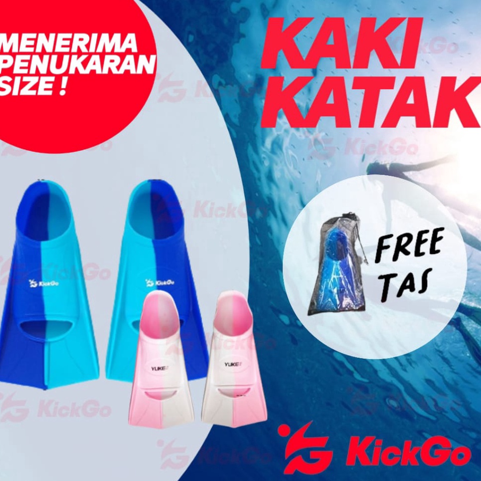 Menarik KickGo Kaki Katak Renang Anak Kaki Katak Renang Fins Renang Anak Fins Berenang Fin Diving Fi