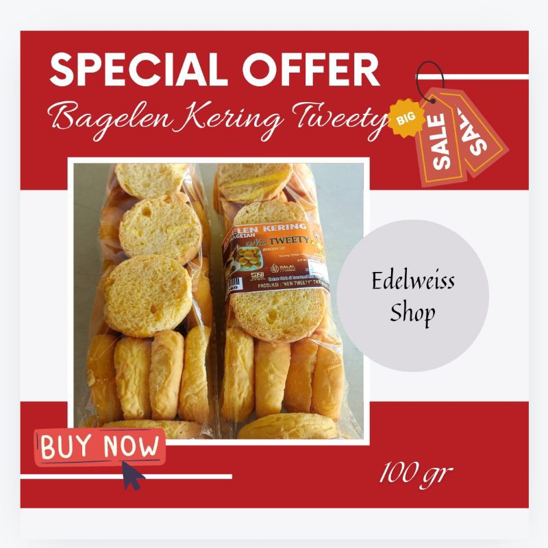 

Bolu Kering Bagelen Tweety Bagelen Kering Roti Khas Magetan 100gr