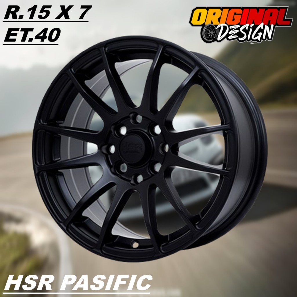 Velg mobil JAZZ YARIS AVANZA ring 15 HSR PASIFIC R15 lebar 7 et 40 hitam