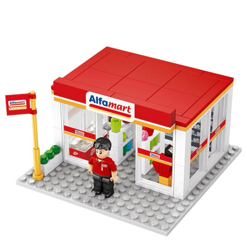 Alfamart Bricks Mainan Toko Alfamart - Lego Alfamart