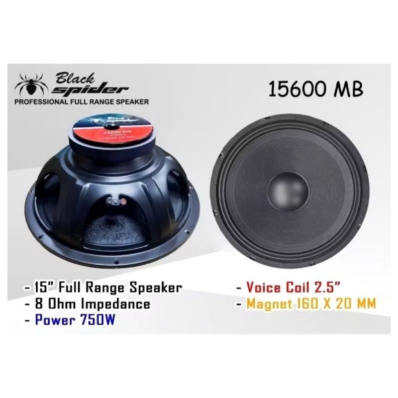 Komponen Speaker Black Spider 15inch 15600 MB
