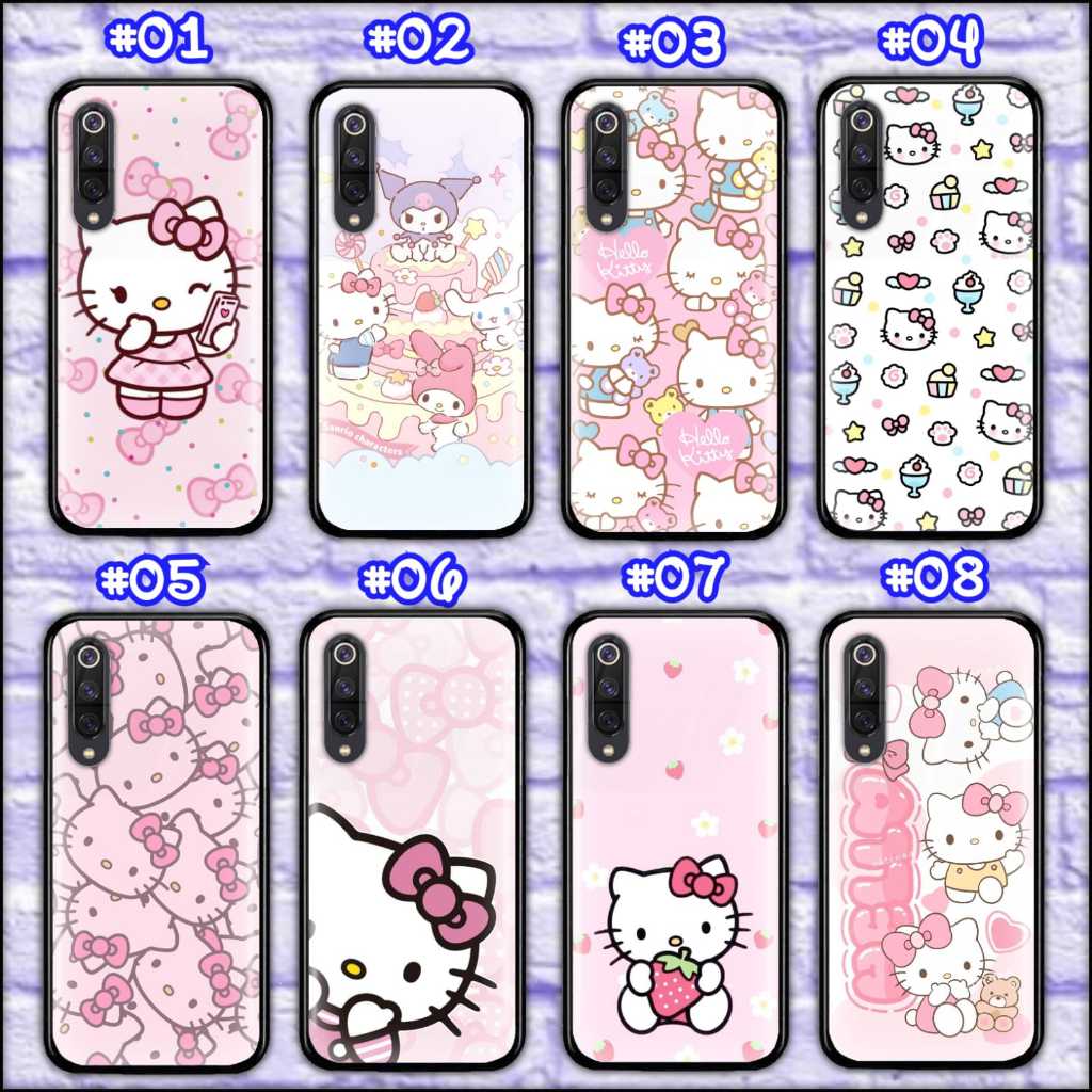 VIVO Y11 , VIVO Y12 / Y15 / Y17 , Y19 , Y50 , Y30 , Y30i PREMIUM SOFT CASE GLASS MOTIF HELLO KITTY