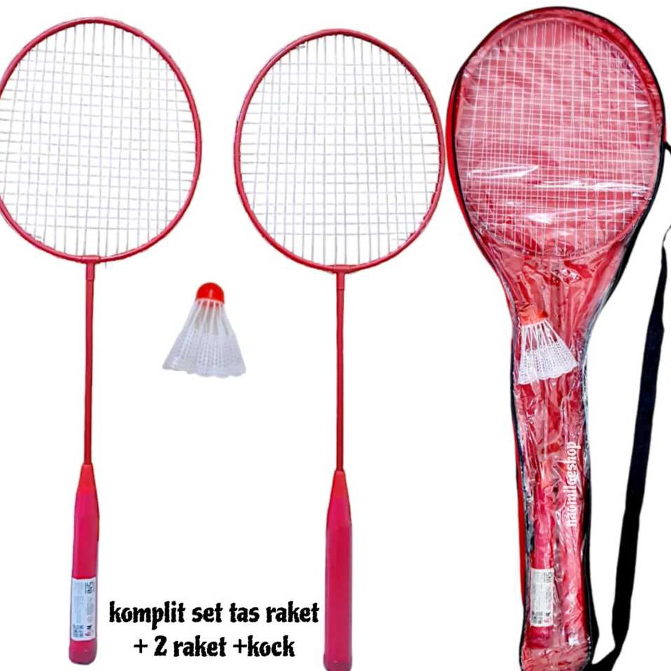 Harga Terbaik TAS RAKET BADMINTON  SET 2pc RAKET BULU TANGKIS  KOCK mainan olahraga anak bulutangkis