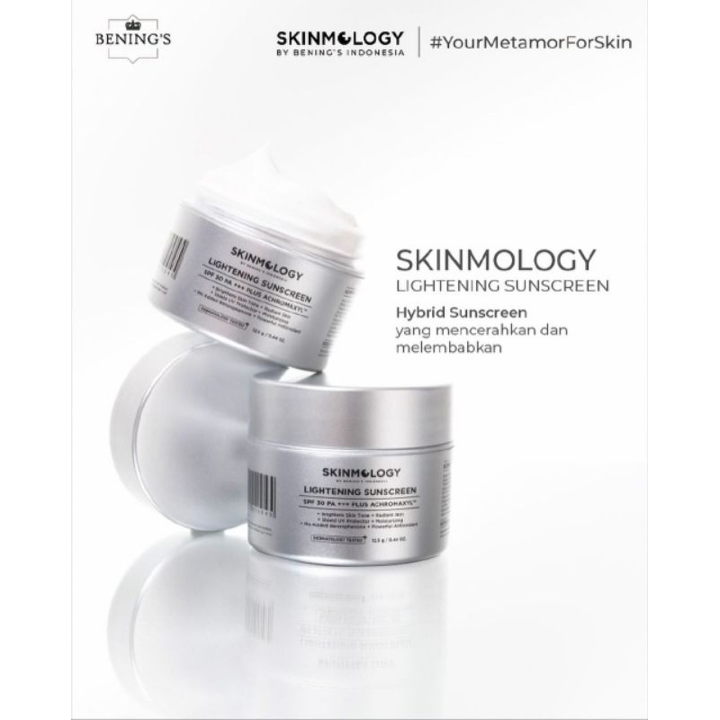 Benings Skinmology sunscreen Lightening Booster Memutihkan Mencerahkan melembabkan kulit wajah| Meng