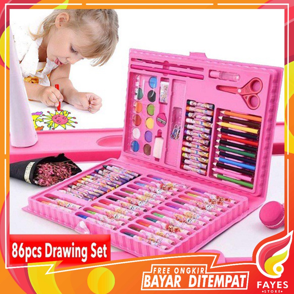 

ART Y4U FAYES COD Crayon Warna Anak Set 86 Pcs Krayon Mewarnai Anak 86 Pcs STY3